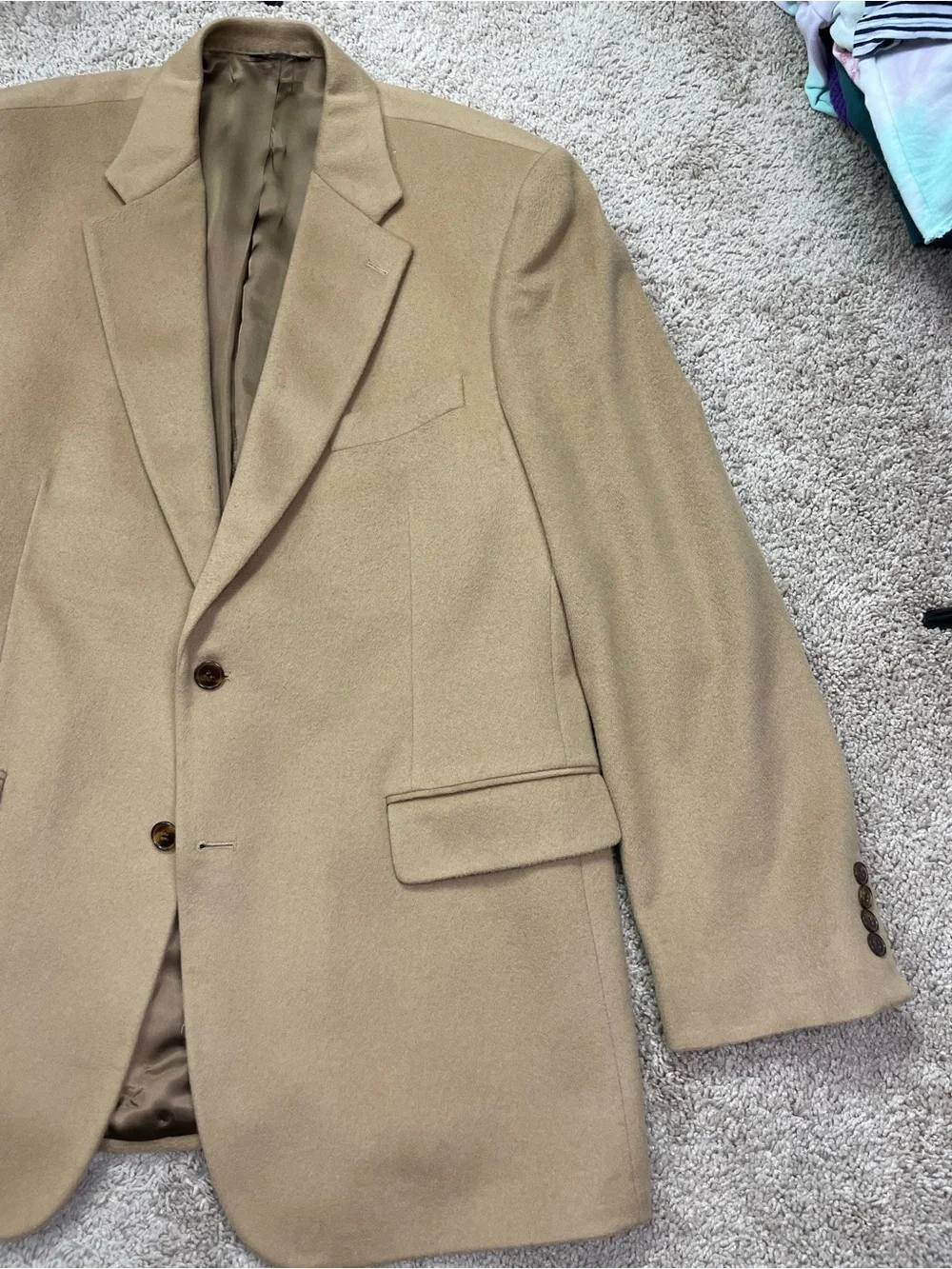 Vintage Marshall Field’s Tan Men's Sport Coat Blazer 100% Cashmere